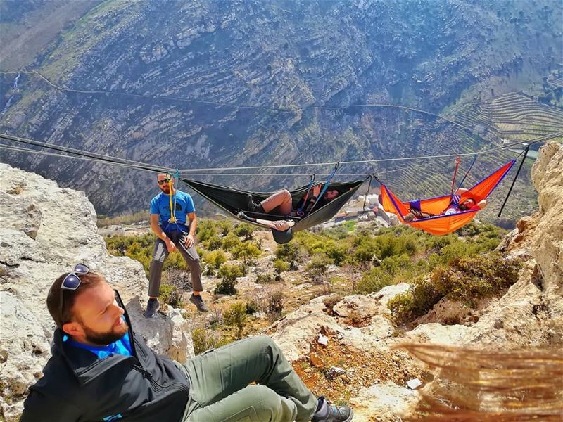 ⚠️ Don't Try This At Home⚠️HAMMOCKS IN THE AIR•In hammocks: @architectont (Zahlé, Lebanon)