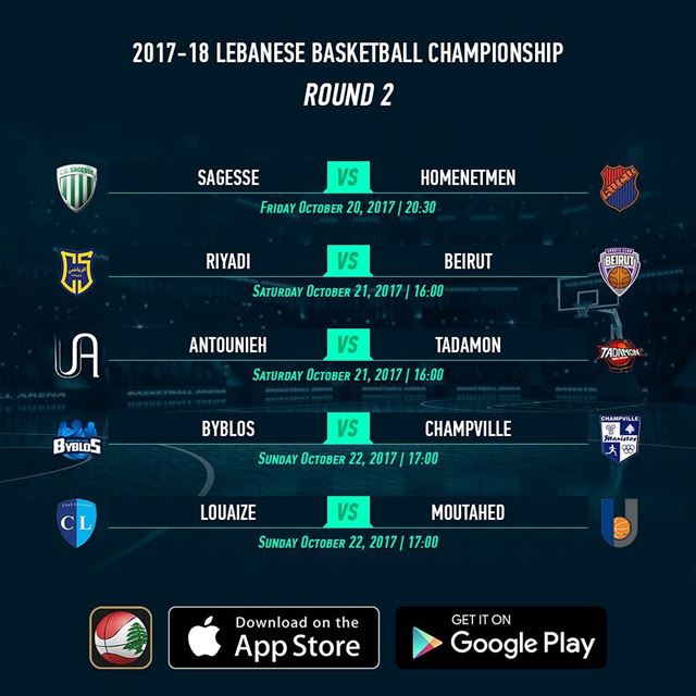 2017-18 Lebanese Basketball Championship - Round 2 - Schedule - Download...