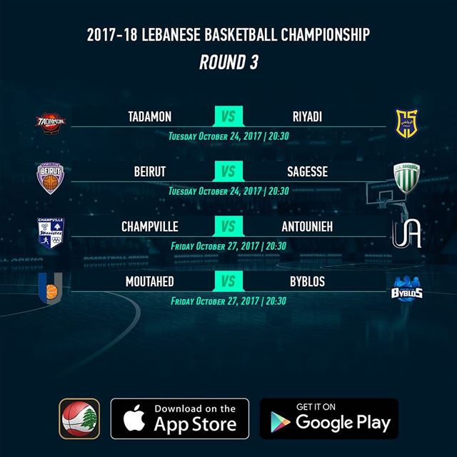 2017-18 Lebanese Basketball Championship - Round 3 - Schedule - Download...