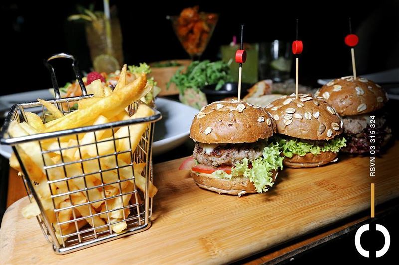 3 mini  Burgers and some golden  Fries before we hit the dance floor!... (Jackieo)