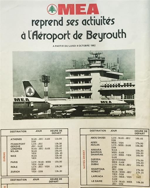 35 years , same destinations  mea  lebanon  beirut ...