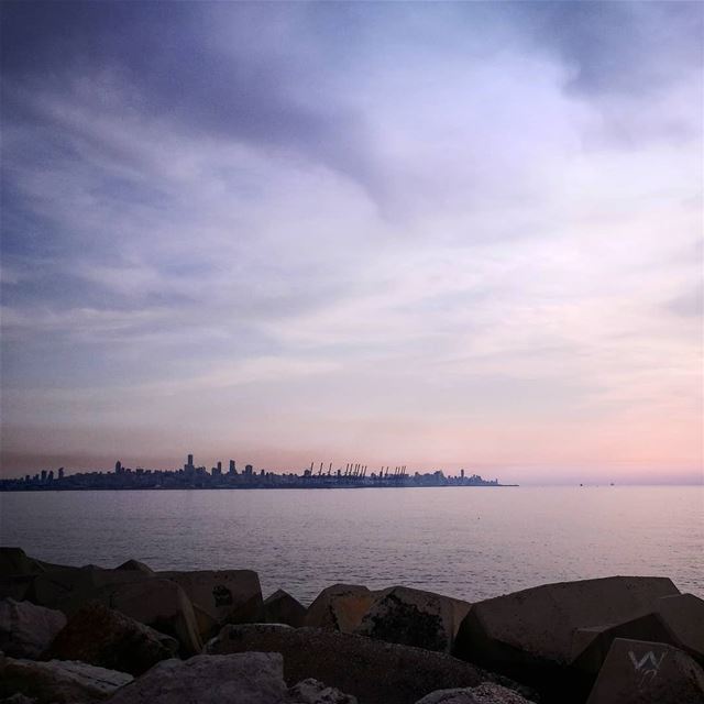  50shadesofpurple 💜 sunset  dbayeh  beirut  Lebanon  liban  لبنان ... (Waterfront City)
