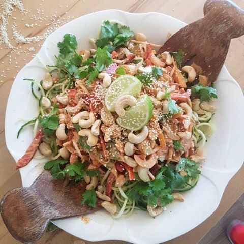 A beautiful plant based healthy raw vegan pad thai salad from my last...