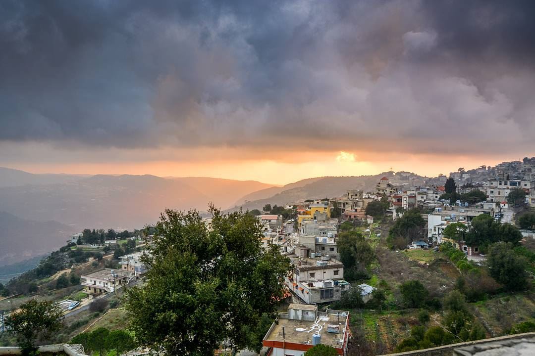 .A beautiful stormy sunset | a small village in mount lebanon...i am not... (Horch Remhâla)