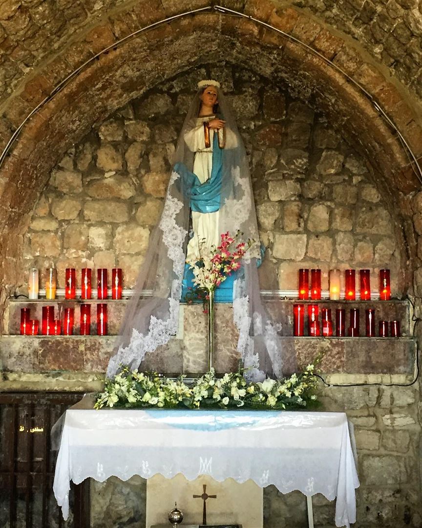 A blessed month of May to all ❤🙏💙  virginmary  holy  faith  church ... (Saydet El Hosn - Ehden)