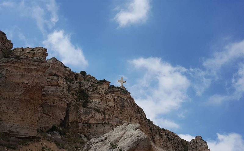 A CROSS between earth and sky...... cross  christianity  akoura ... (Akoura, Mont-Liban, Lebanon)