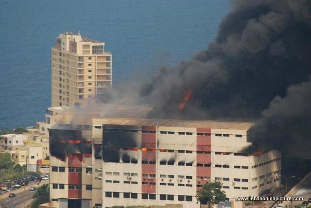 A fire in the carpet factory in Safra