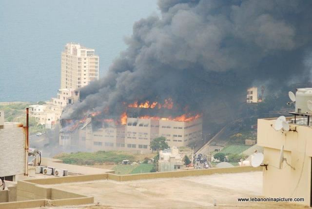 A fire in the carpet factory in Safra