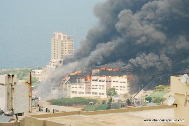 A fire in the carpet factory in Safra