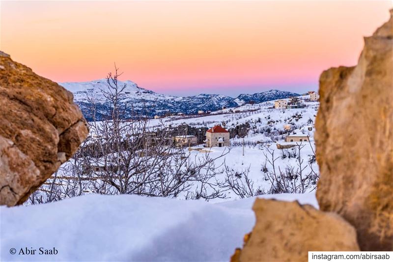 A fresh, colorful & freezing sunrise from the splendid Akoura .. lebanon... (Akoura, Mont-Liban, Lebanon)