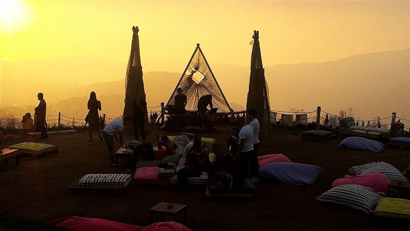 A glimpse of sun and a lot of booz 🍸 sunset  livelovemzaar  lebanontimes... (ODIN Mzaar Kfardebian)