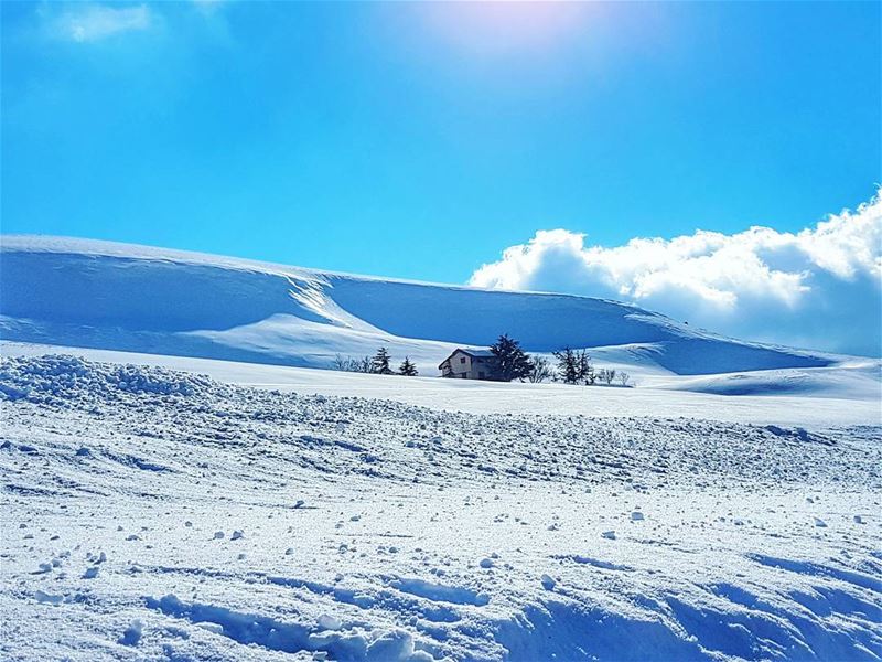 A little house on the glacier  lebanonhouses  snow  mountain  winter  love... (Kanat Bakich)