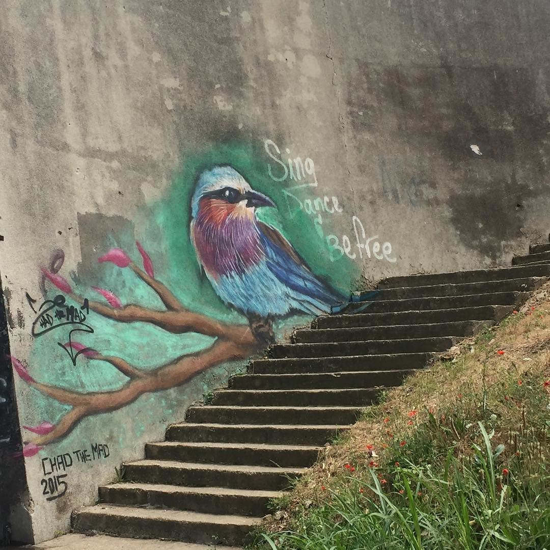 A lovely spring themed mural on the Jounieh highway signed chathemad2015... (Joünié)
