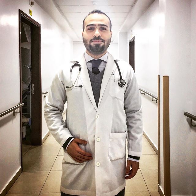 A picture with a stethoscope is one of the very few advantages of being in... (Beirut, Lebanon)