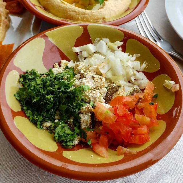 A plate of cheese called shanklish (deemed to have been invented by... (Restaurant Diwan Al Farah)