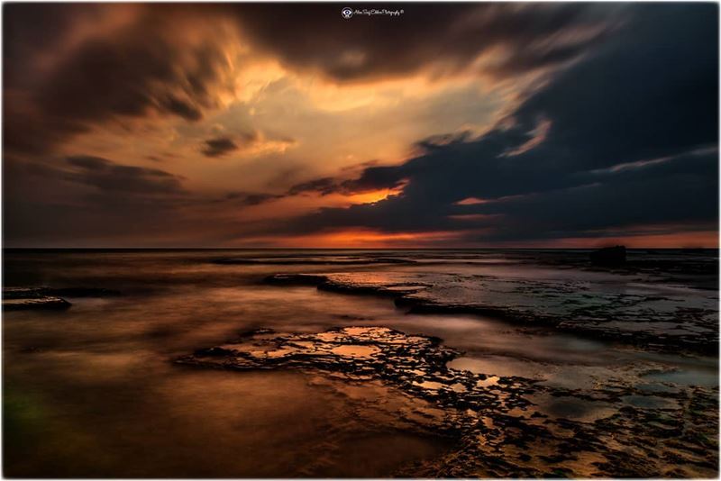 A sunset composition in partially cloudy conditions. Timining in seascape... (Byblos - Jbeil)