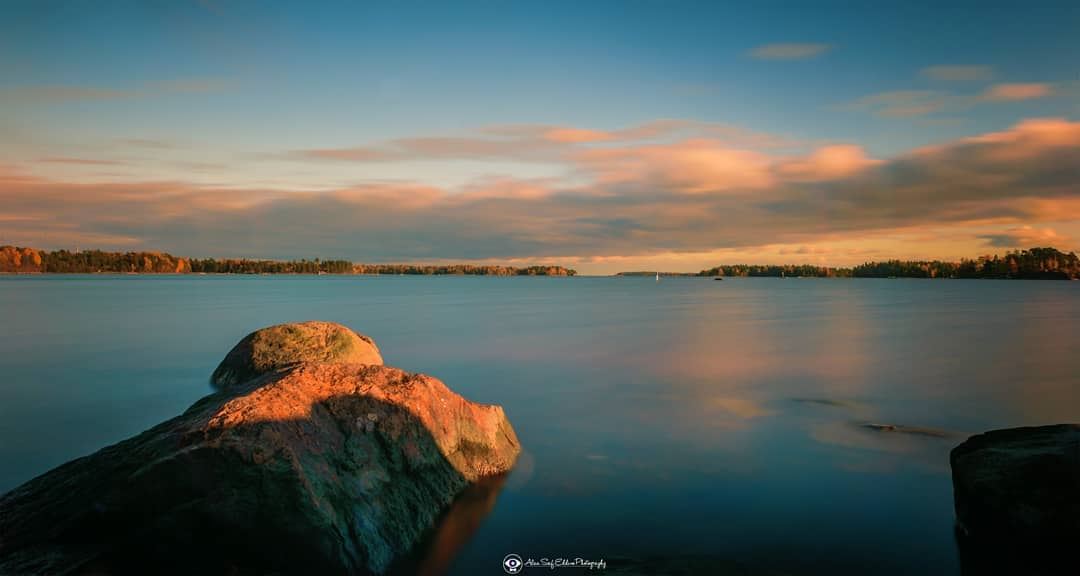 A view of the bay at sunset. photographerslife  travelgram  moodysgram ... (Espoo, Finland)