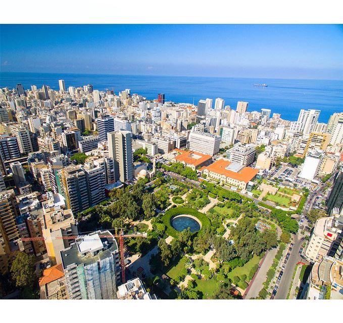 A walk in the Park - From Above ✈️.📍René Moawad Garden, Beirut, Lebanon | (Sanayeh Park)