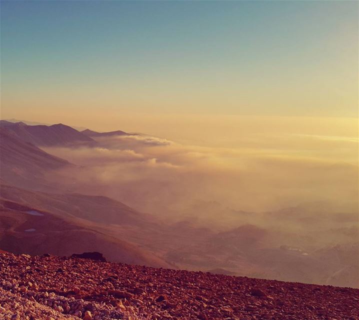 Above the clouds⛅  clouds sky mountain mountainview mountainscape sunset... (Qornet es Saouda (ås))