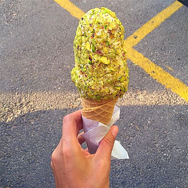 Achta!!!!  theregoeslunch  icecream  pistachios  lebanon  bachiricecream ... (Bachir Ice Cream)