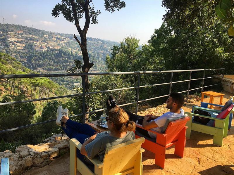 After 3 Months...Coffee Time with My Mom 🇱🇧🌳🌿Beit EL Qamar  coffee... (Beit El)