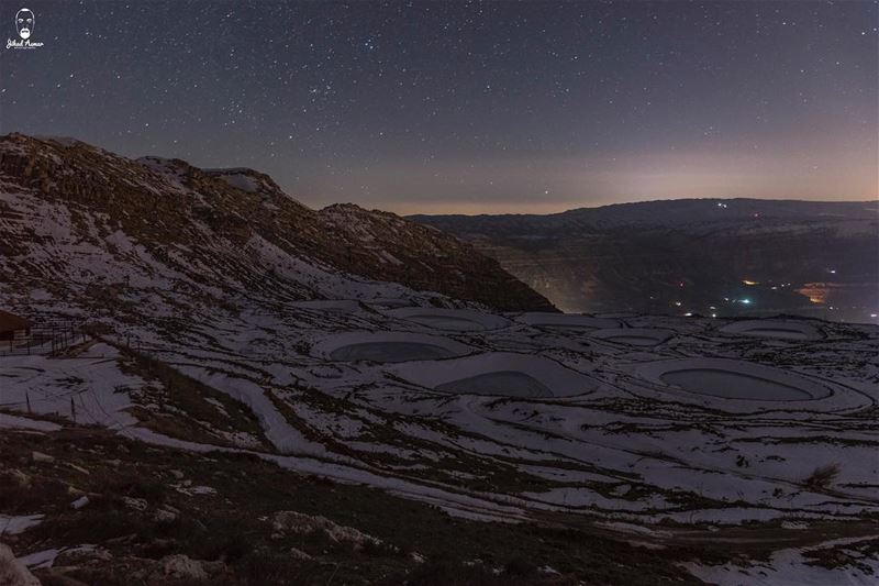 Akoura by Night from Above!!!!... (Akoura, Mont-Liban, Lebanon)