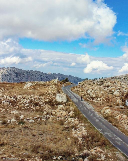  akoura  mountlebanon  mountains  sky  clouds  nature  road  colorful ... (Akoura, Mont-Liban, Lebanon)