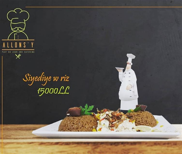 @allonzyresto -  Plat Du JourSiyadiye with salad and dessert 15000LLFor... (Allons'y)