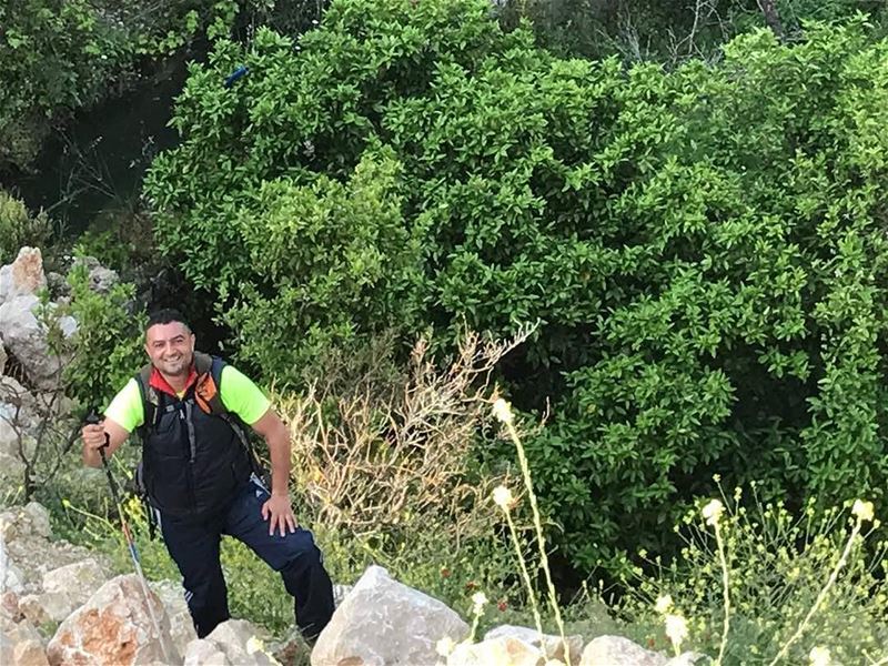 Always smile 😃Even you are tired  hiking  spring  nature  mountains ... (St Rafqa-Jrebta)