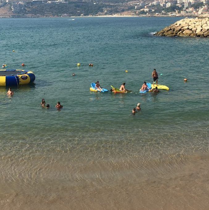 Amazing clear blue water today!🏖  beach  lamedinabeach  jounieh  lebanon ...