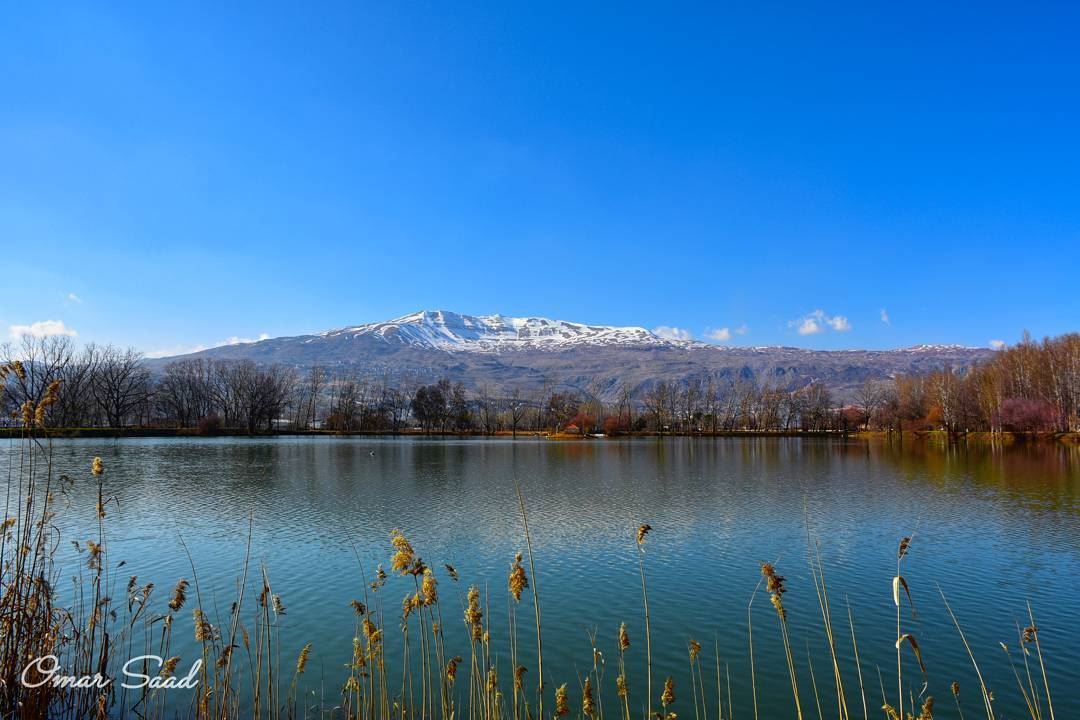 Amazing view and place  taanayel  beqaa  lebanon  lake  reflection  nature... (Taanayel Lake)