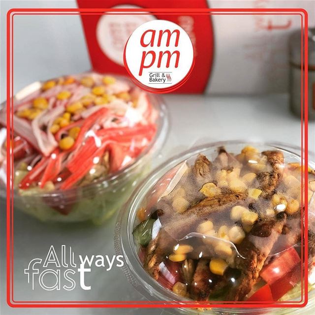 @ampmresto -  Crab or Chicken? 🥗 ampm  ampmresto  Grill  Bakery  Saj ... (am pm)