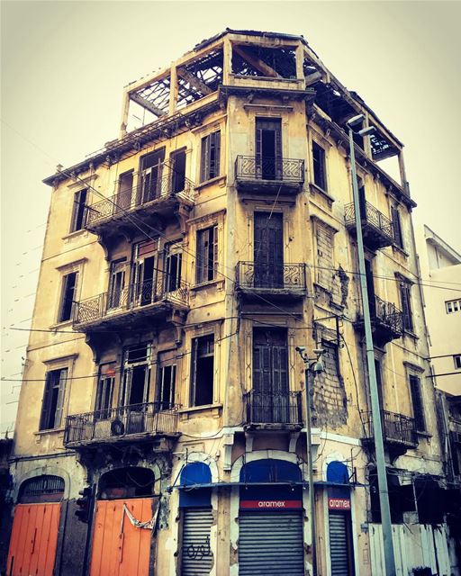 An  old  building in the  heart of  beirut.. oldbuilding  goldenage ... (Beirut Down Town)