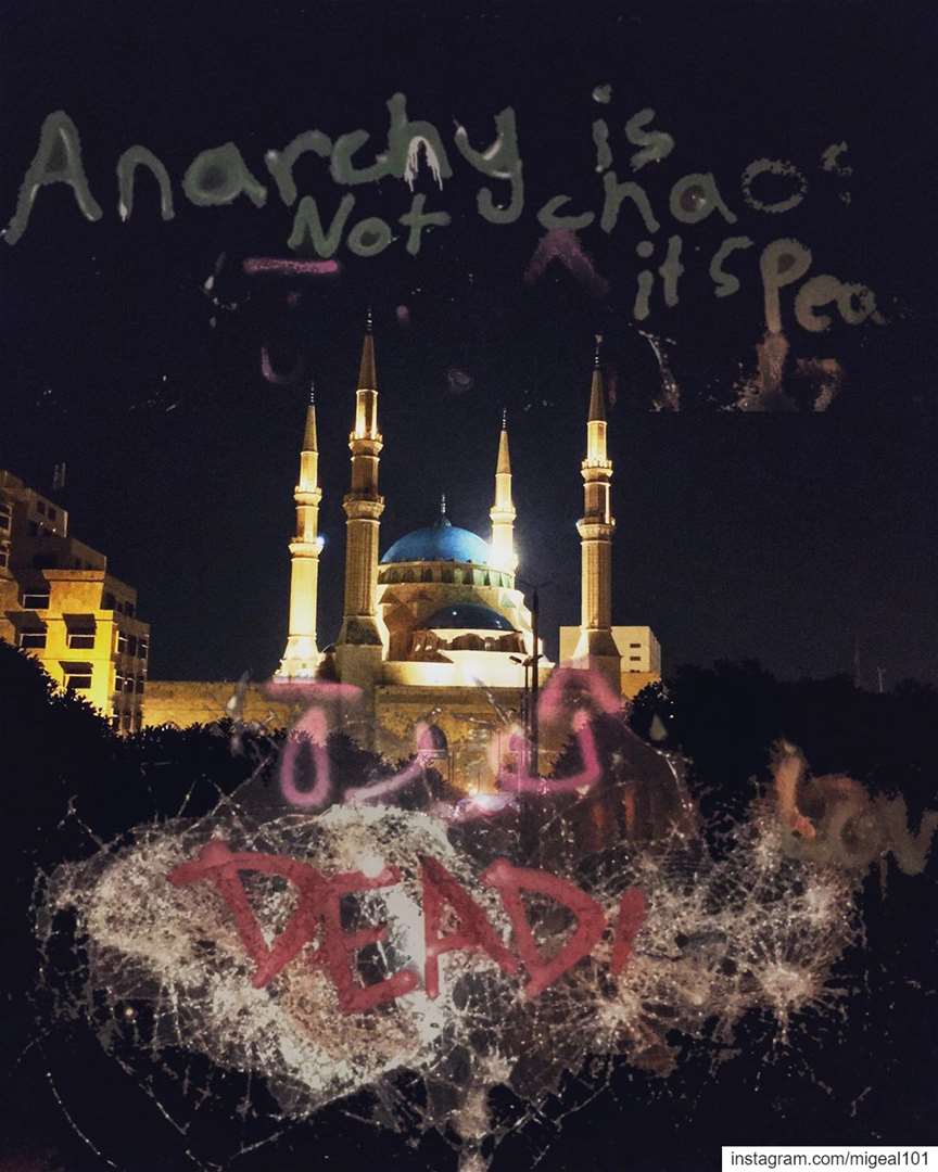 Anarchy is not chaos its peace ....  lebanonspotlights  migealexplores ... (Beirut, Lebanon)