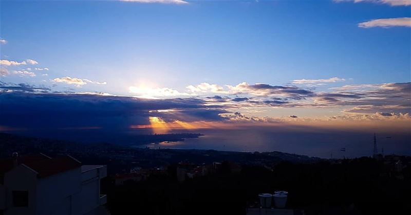 • "And should the sky be filled with fire and smoke " . 💨 sunset... (Beirut, Lebanon)