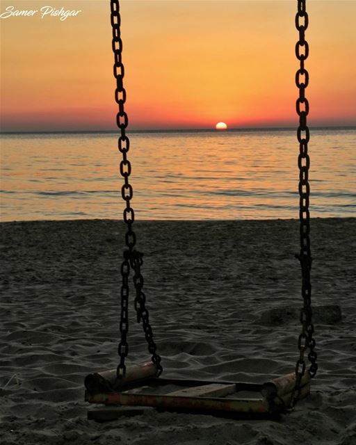 ..and so the sun sets on the abandoned swing..Beirut...