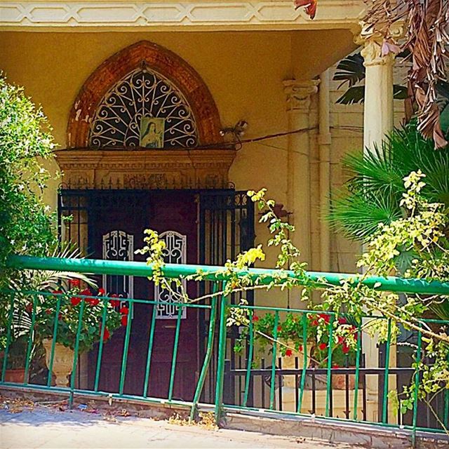 And tucked inside...was a burgundy door  door  arch  greenrails  entrance ... (Beirut, Lebanon)