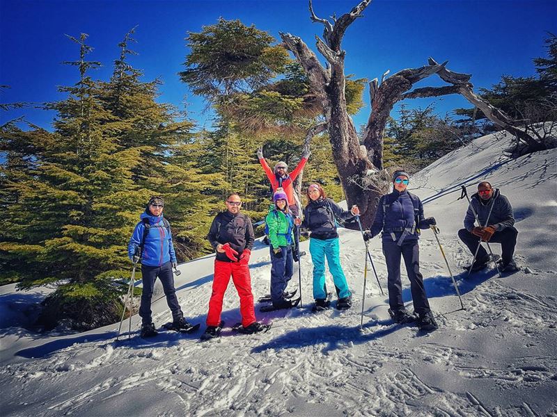 Another beautiful  sunday 💯 snowshoeing  livelovelebanon  ptk_lebanon ... (Barouk Cedar Forest)