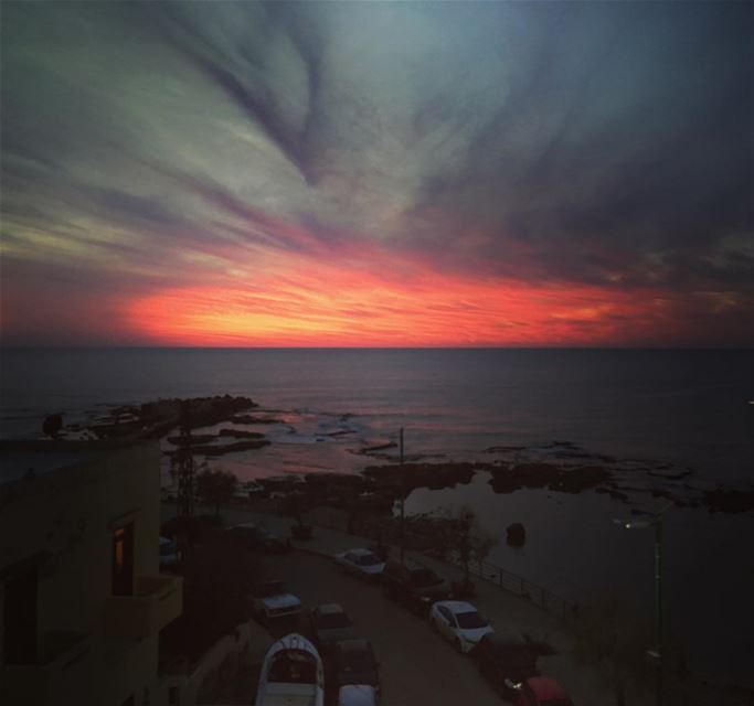 Another cheese  sunset from the terrace  mediterranean  southlebanon  tyre... (Tyre, Lebanon)