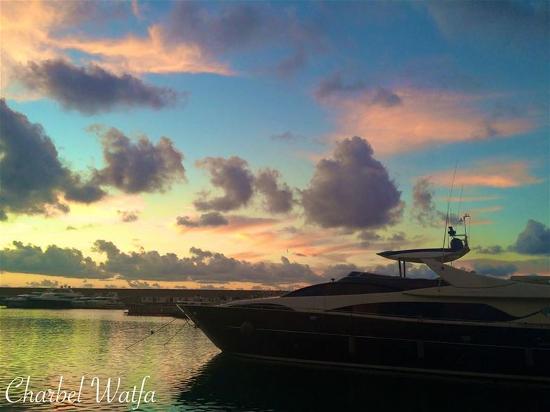 Another  shot of the  sky of  September mediterraneansea  marina  yacht ... (Beirut, Lebanon)