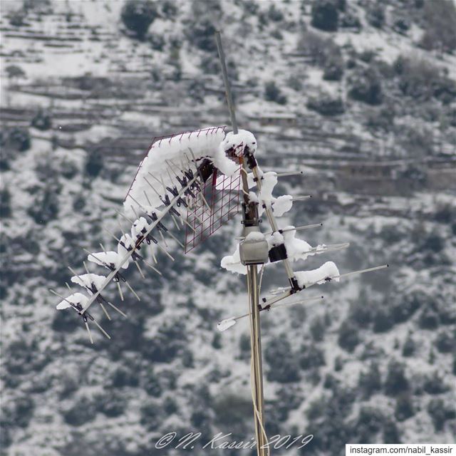  antenna  satellite  dish  telecom  television  broadcast  snow  Lebanon ... (Baskinta, Lebanon)