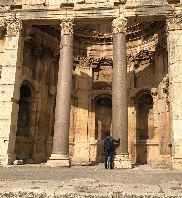 Aswan Pink Granite - Quarried and transported from Southern Egypt over... (Baalbek, Lebanon)