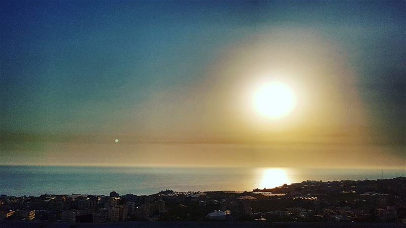 At dusk over Amchit in Lebanon.  latergram  dusk  sunset  goldenhour  sea ... (Amchit)