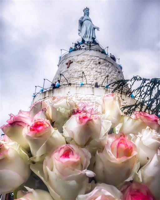 At the end of May 🙏 May all your prayers flourish to the brightest... (The Lady of Lebanon - Harissa)