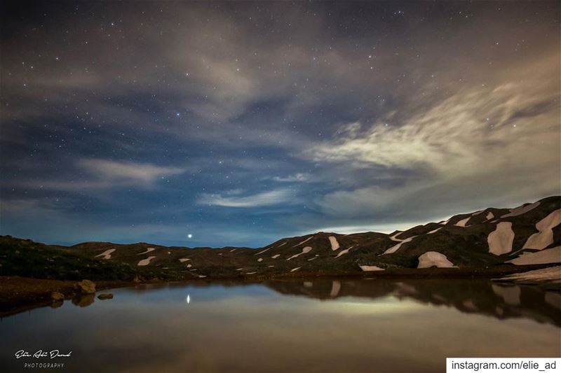 Away from people 🌌 🌟  skies  stars  lake  mountain  night ... (Kfardebian كفردبيان)