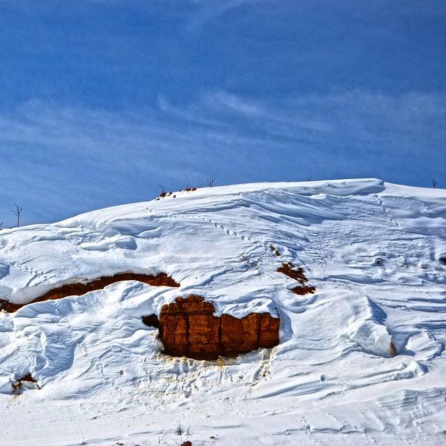 Awesome artistic snow formations done by  ghina ! Arctic day in Dahr-El-Ba