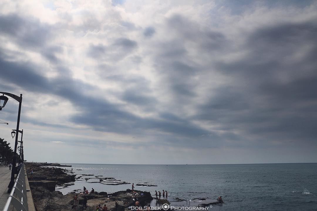 B A S I C 🌊 bobsadekphotography  me  photographing  sea  clouds  nature ... (Ain El Mreisse, Beyrouth, Lebanon)