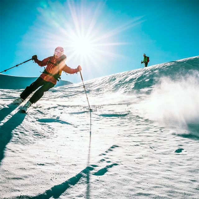  backcountryskiing mode fully engaged on  Akkar  snowy  slopes.  nature ...