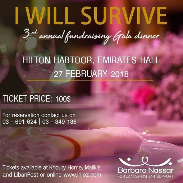 Barbara Nassar Association was founded to support adult cancer patients,... (Hilton Beirut Habtoor Grand)