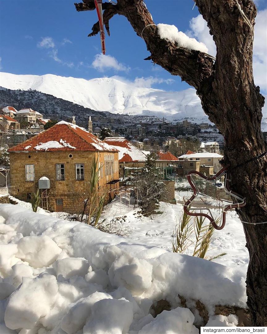 🇱🇧🇧🇷 Baskinta abaixo de neve. Foto de @sami_sadaka.⠀⠀⠀⠀⠀⠀⠀⠀⠀Baskinta... (Baskinta, Lebanon)